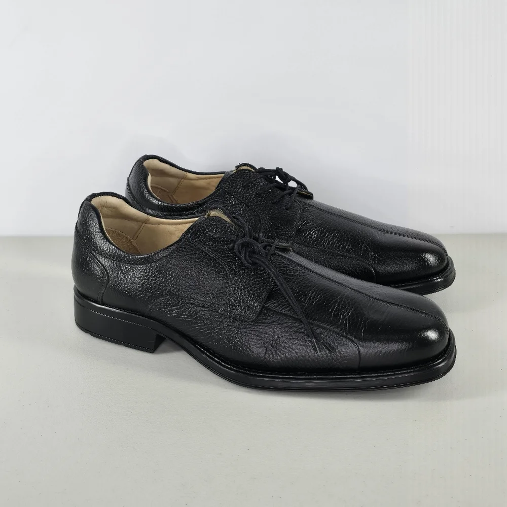 Men’s Studio Belvedere Bay Bridge Black Leather Dress Shoes 11 EEE XW Extra Wide